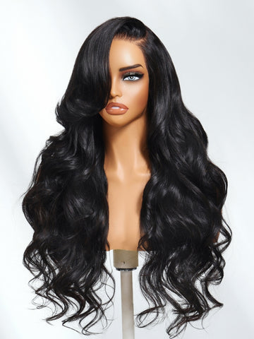 Klaiyi 13x4 Pre-Everything™ Loose Wave Lace Frontal Wig With Face-Framing Layers And Side-Swept Bangs Glueless Human Hair Wig