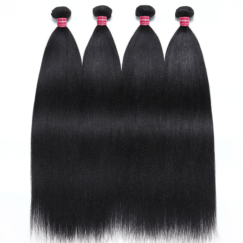 Klaiyi Light Yaki Straight Human Hair Bundles Most Natural Yaki Weave 2/3/4 Bundles/Pack