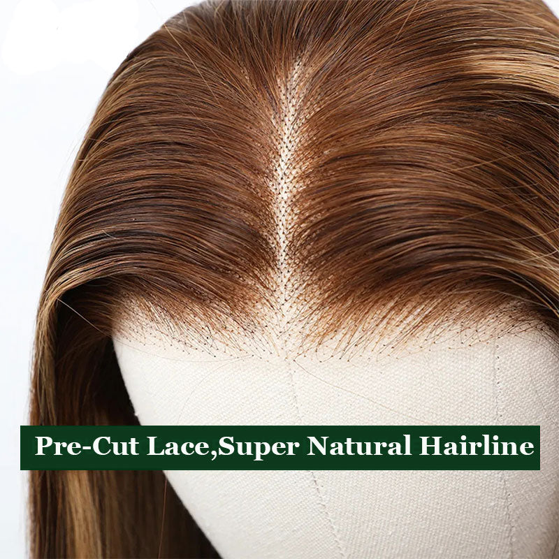 Buy 1 Get 1 Free,Code:BOGO | Klaiyi Pre-Cut Glueless Wig Put On and Go Highlight Blonde Body Wave Wig Human Hair