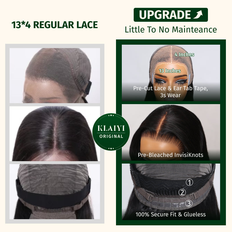 Klaiyi Straight Hair 7x5 Bye Bye Knots 13x4 Pre-Everything Put On and Go Glueless Wig  Flash Sale Affordable Lace Part Wig