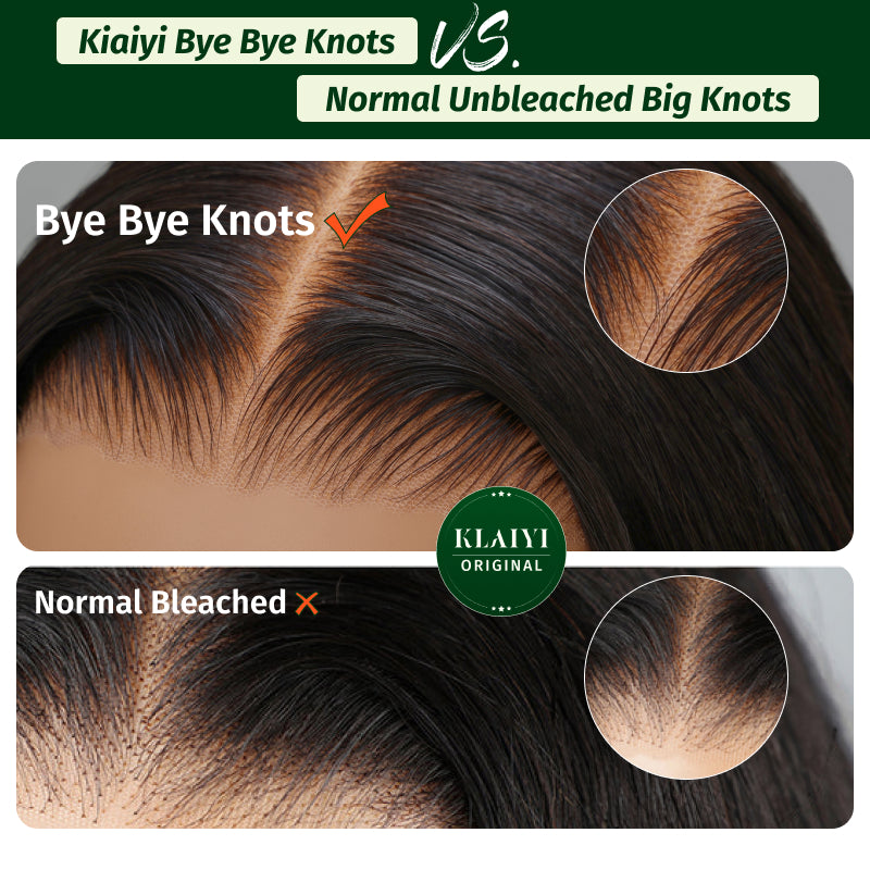 Extra 70% OFF | Klaiyi Yaki Straight Put On and Go Glueless Lace Wigs 7x5 Bye Bye Knots Pre-cut Human Hair Lace Wig Kinky Straight