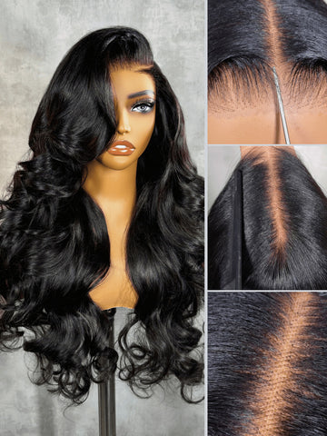 Extra 60% OFF | Klaiyi Pre-Cut Larger Size Lace Closure Put On and Go Wig Body Wave Wigs
