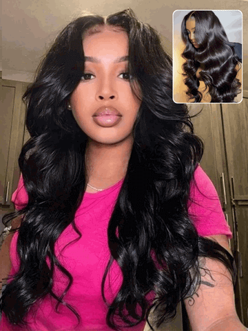 Klaiyi 13x4 Pre Everything Loose Body Wave Glueless Frontal Wig With Elastic Drawstring Human Hair Wig Flash Sale