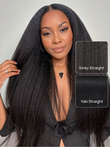 Klaiyi 3 Bundles Kinky Straight Human Hair Weft Deals on Sale 100% Human Bundles Flash Sale