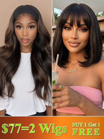 $77 Get 2 Wigs | Klaiyi BOGO Free 9-Year Blowout 100% Human Hair Flash Sale