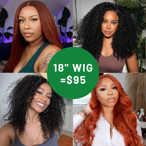 18" WIG = $95| Reddish Brown and Natural Black Color 13*4 Lace Front Wigs Flash Sale