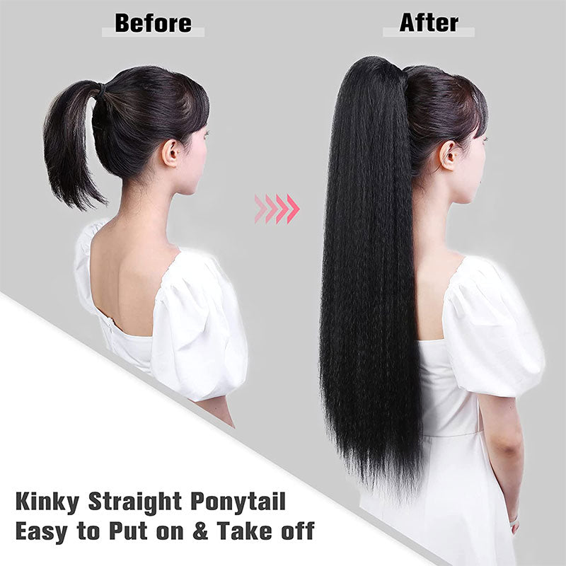 Klaiyi High Ponytail with Weave Wrap Around Clip in Hair Extensions Water Wave/Deep Wave Ponytail Flash Sale