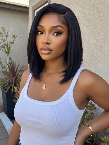 Klaiyi Put On and Go Glueless Bob Wig 7×5 & 6x4 No-Slip Glueless Lace Wig Beginner Friendly Flash Sale