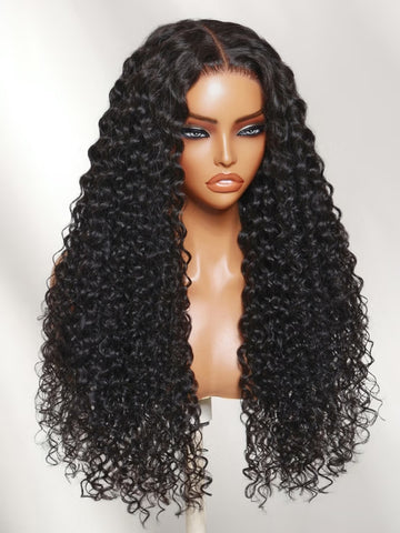 Peluca Klaiyi HD Real Scalp™ 13x4, frontal de encaje HD, textura rizada, rizos de varita, peluca de cabello humano con cordón Invisi