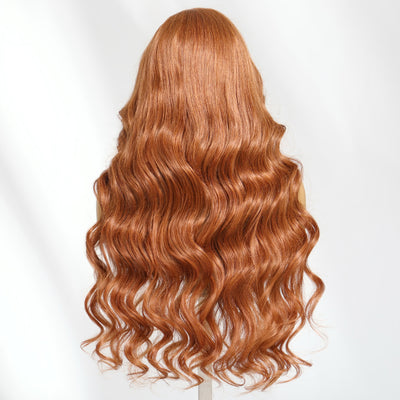 Klaiyi Copper Brown Side Part 13×4 Put On And Go Body Wave and Water Wave Glueless Wig With Invisible Drawstring