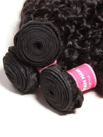 Klaiyi Hair 3pcs/lot Indian Jerry Curly Hair Human Hair Weft Deals