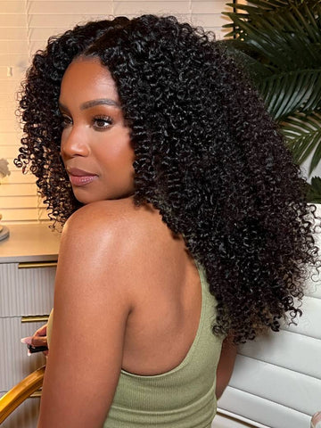 Extra 50% Off Code HALF50 | Klaiyi 4c Kinky Curly Lace Wig Virgin Human Hair For Women Flash Sale