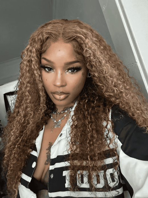 Extensions Klaiyi Highlight Hair Bundles Jerry Curly Ombre Honey Blonde en cheveux humains