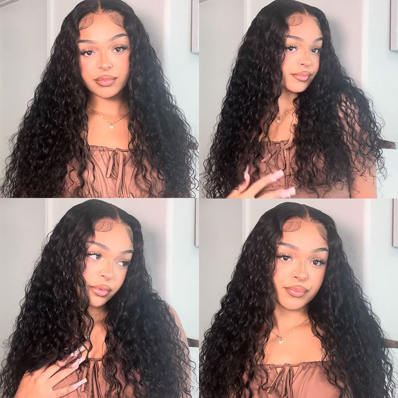First Wig | Klaiyi 7x5 Bye Bye Knots Pre-cut Lace Put On and Go Glueless Wig Water Wave Flash Sales