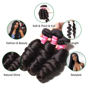 Klaiyi 8A Loose Wave Virgin Hair Weave Bundles 1Piece/pack Unprocessed Human Hair Extension