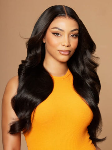 Klaiyi Brazilian Body Wave Virgin Hair 4 Bundles with Frontal Closure Natural Color