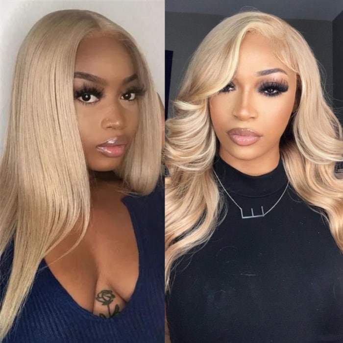 Klaiyi Ash Blonde 13x4 Pre-everything Put On and Go Glueless Lace Front Wig Elegantly rich blonde Color Perfect Summer Wig