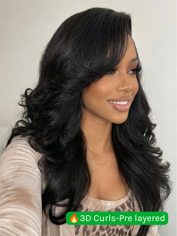 Klaiyi 13x4 Pre Everything Loose Body Wave Glueless Frontal Wig With Elastic Drawstring Human Hair Wig Flash Sale