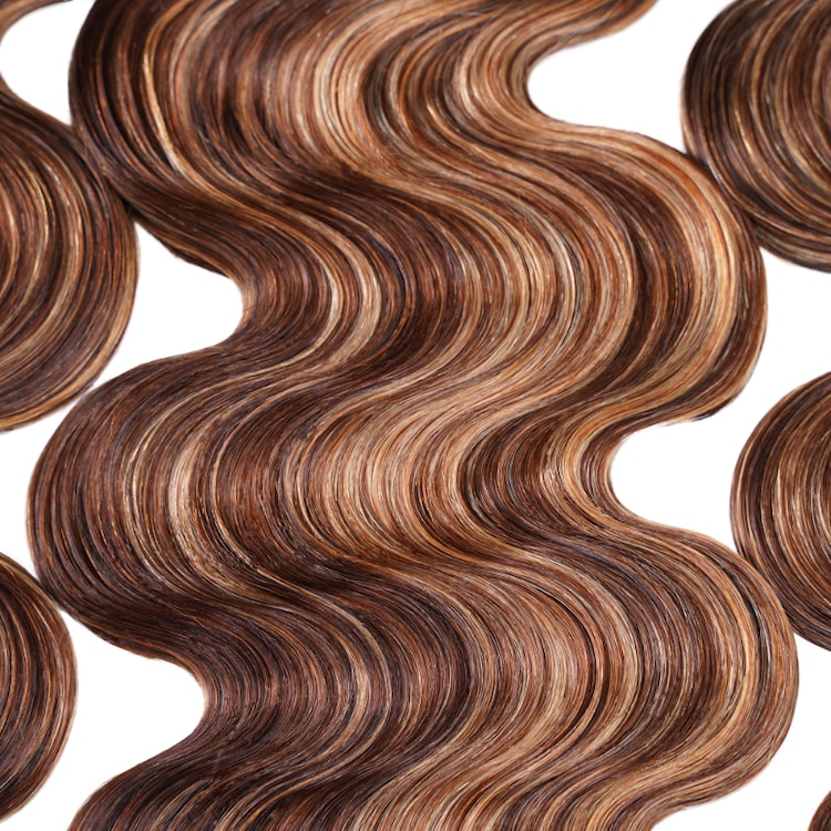 Klaiyi Body Wave Honey Blonde Brown Bundles Highlight Human Hair Wave Extensions