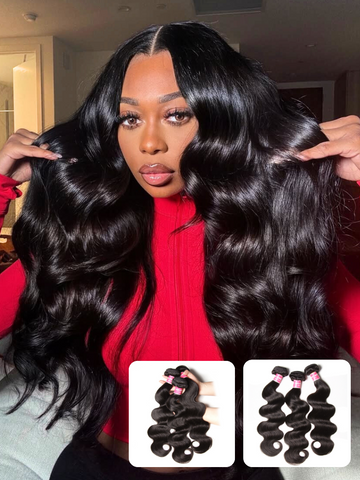 Klaiyi Brazilian Hair Body Wave Human Virgin Hair Weft 3 or 4 Bundles/Pack