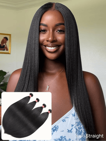 Klaiyi Yaki Straight Bundles Flash Sale Brazilian Human Virgin Hair Most Natural Yaki Weave 2/3/4 Bundles/Pack