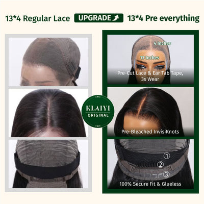 Klaiyi Copper Brown Side Part 13×4 Put On And Go Body Wave and Water Wave Glueless Wig With Invisible Drawstring