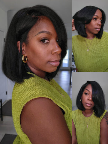 Klaiyi Light Yaki Straight Put On & Go Glueless Bob Wig 13x4 & 7x5 Lace Wig Beginner Friendly Human Hair Wig Flash Sale