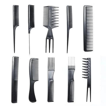 Peine de Cuidado del Cabello Antiestático Con Dientes Gruesos y Finos Juego Negro Para Cabello Rizado y Liso Húmedo y Seco | Regalo Especial