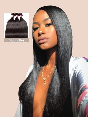 Klaiyi 4pcs/pack Virgin Indian Straight Weave Pure Indian Human Hair Natural Color
