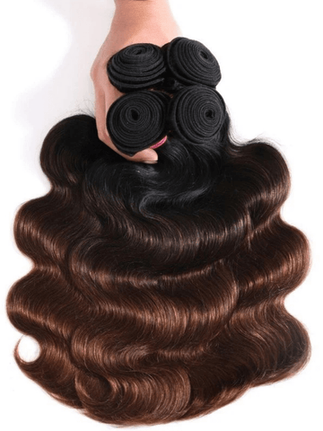 Flash Sale Klaiyi Body Wave Ombre Chestnut Brown 3 Bundles With 4x4 Swiss Lace Closure Human Virgin Hair