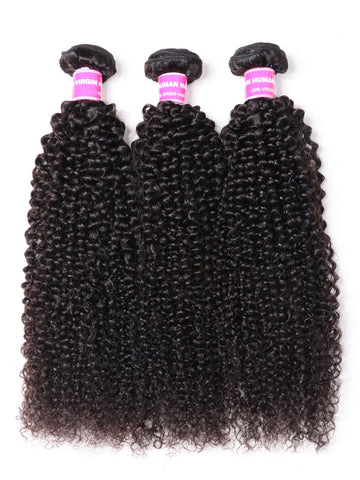 Klaiyi Hair 4 Bundles Kinky Curly Virgin Brazilian Human Hair Weave Best Unprocessed Human Hair