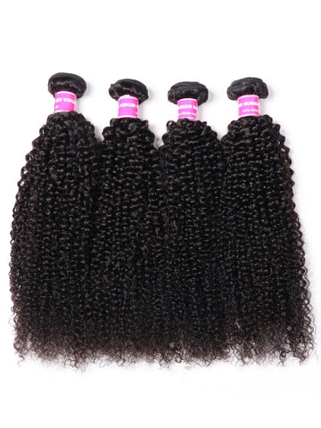 Klaiyi Hair 4 Bundles Kinky Curly Virgin Brazilian Human Hair Weave Best Unprocessed Human Hair