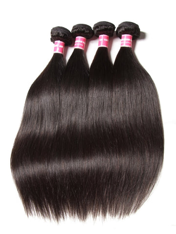 Klaiyi 4pcs/pack Virgin Indian Straight Weave Pure Indian Human Hair Natural Color