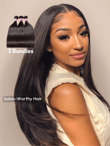 Klaiyi 4pcs/pack Virgin Indian Straight Weave Pure Indian Human Hair Natural Color