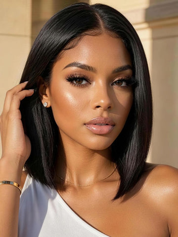 Klaiyi Put On and Go Glueless Bob Wig 7×5 & 6x4 No-Slip Glueless Lace Wig Beginner Friendly Flash Sale