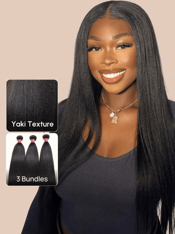 Klaiyi Yaki Straight Bundles Flash Sale Brazilian Human Virgin Hair Most Natural Yaki Weave 2/3/4 Bundles/Pack