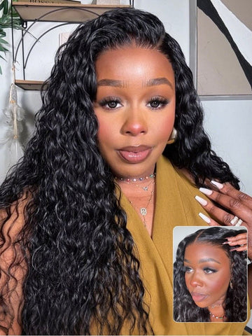 Klaiyi 360 Lace Water Wave Wig Pre-Everything With Invisi Drawstring