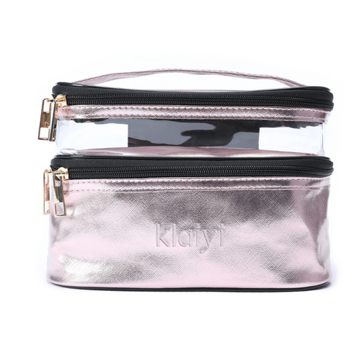 Klaiyi Exclusivo para Nuevos Clientes Doble Capa Neceser de Maquillaje Bolsa de Cosméticos de Viaje Venta Flash