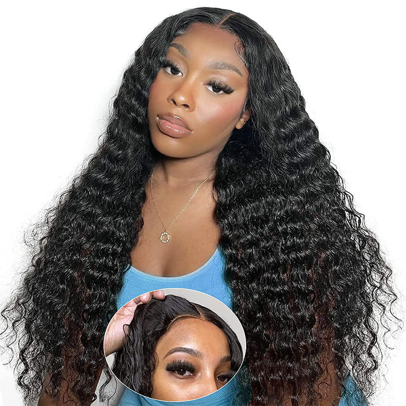 All Wigs Under $100 | Klaiyi  Water Wave Put On and Go Glueless Lace Wig Human Hair Flash Sale