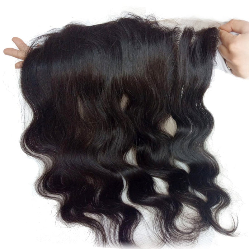 Klaiyi Peruvian Body Wave Virgin Hair 4 Bundles with Frontal Closure Natural Color