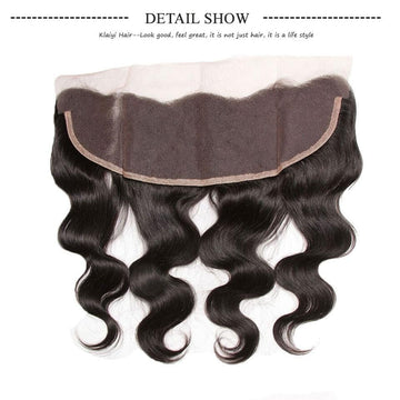 Klaiyi Peruvian Body Wave 3 Bundles with Ear To Ear Lace Frontal Closure