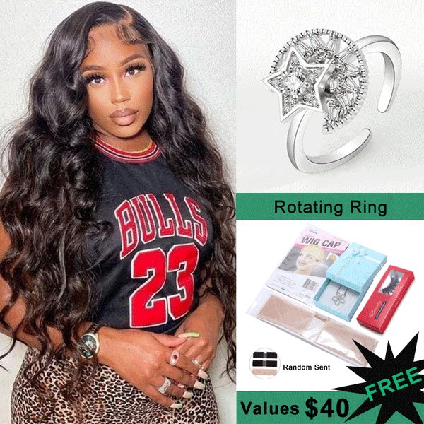 Klaiyi 13x4 HD Invisible Transparent Lace Front Wigs Glueless Human Hair Enjoy $40 Gifts Free