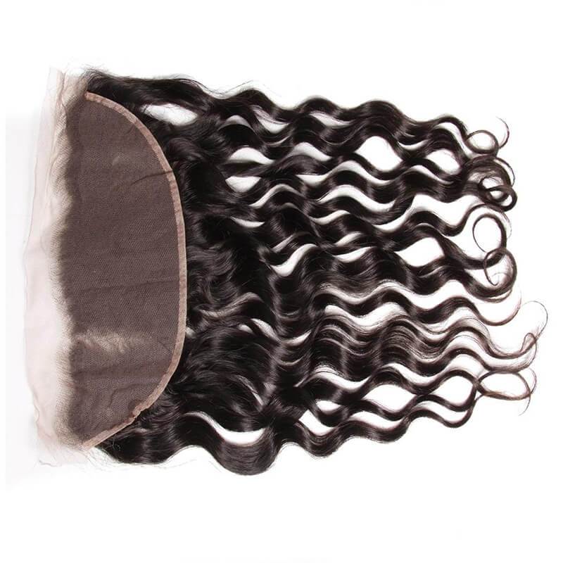 Klaiyi 8A Brazilian Natural Wave 3 Bundles with Lace Frontal Human Virgin Hair Extension