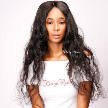 Klaiyi Brazilian Body Wave 4 Bundles With 4*4 Lace Closure Human Virgin Hair Extension