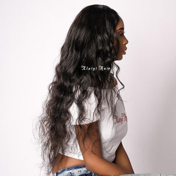 Klaiyi Brazilian Body Wave 4 Bundles With 4*4 Lace Closure Human Virgin Hair Extension
