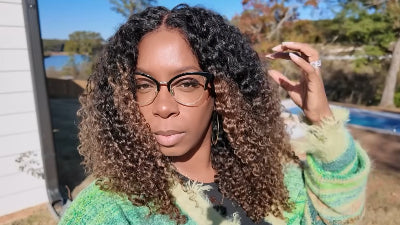 No Glue Chestnut Brown Curly Wig Install | After Wash Review by Kie RaShon