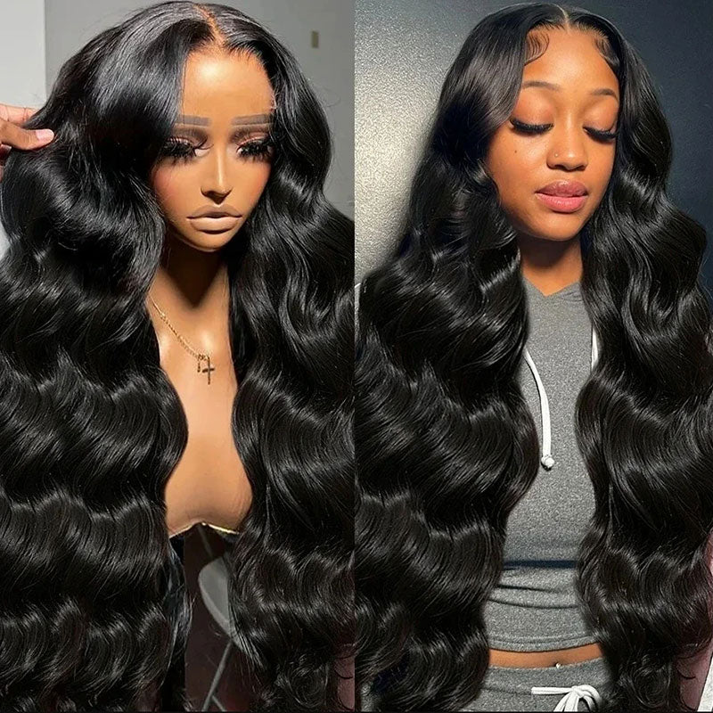 Klaiyi Hair 360 Body Wave Transparent Lace Frontal Wig Full Lace Wigs 180% Density Human Hair Wigs