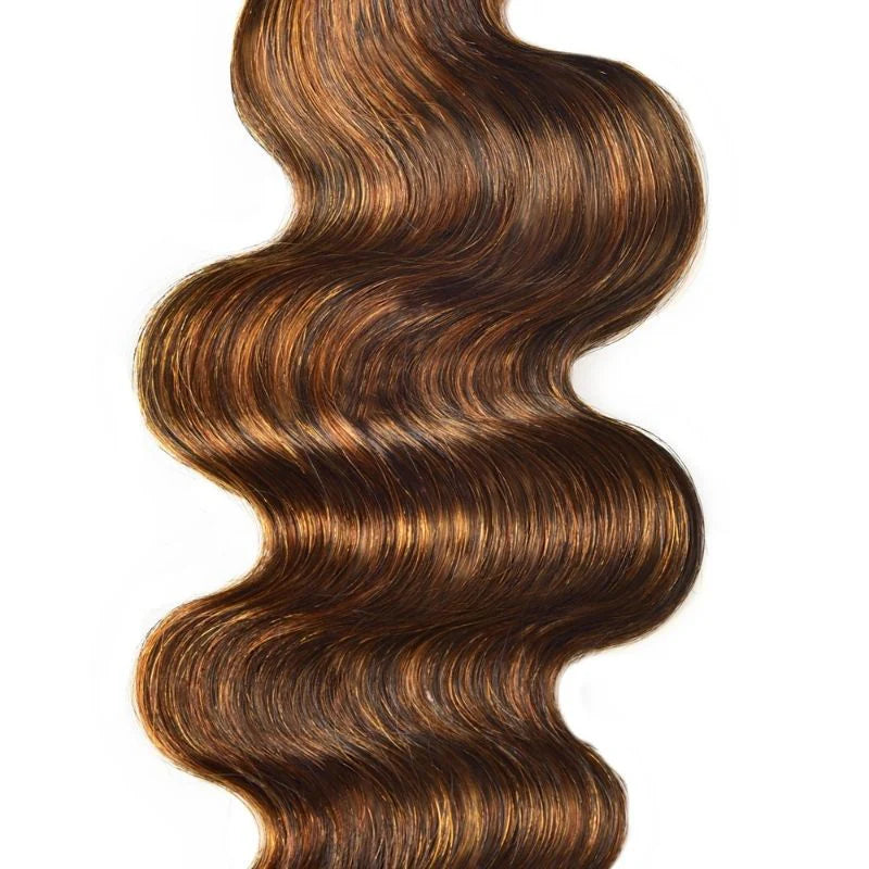 Flash Sale Klaiyi Brown Balayage #1b/30 Highlight Color Body Wave 3 Bundles With 13x4 HD Lace Frontal Human Virgin Hair Deal