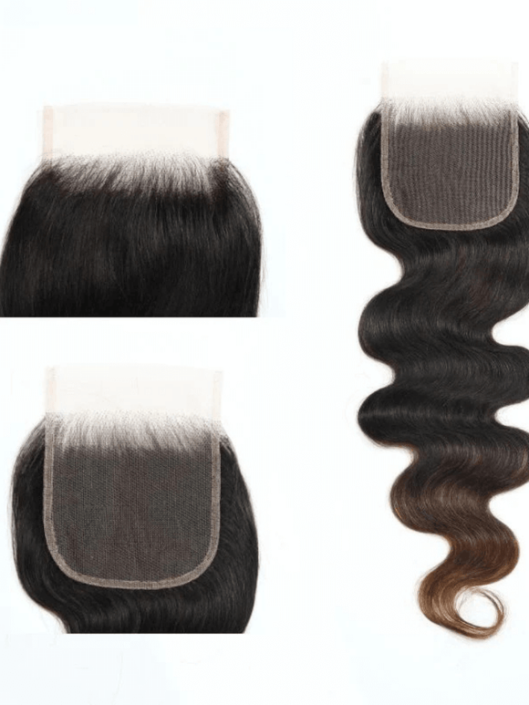 Flash Sale Klaiyi Body Wave Ombre Chestnut Brown 3 Bundles With 4x4 Swiss Lace Closure Human Virgin Hair