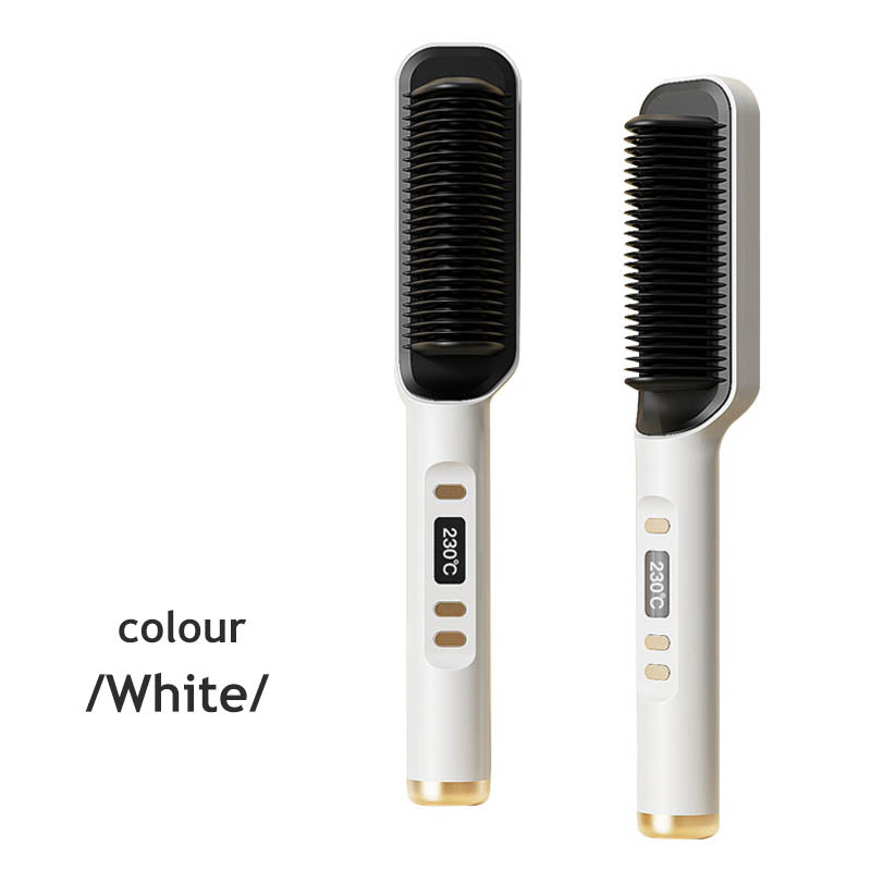 Klaiyi  Upgrade Anti-Scald Hair Straightener Brush, LCD Temp Display & 4 Temp Settings